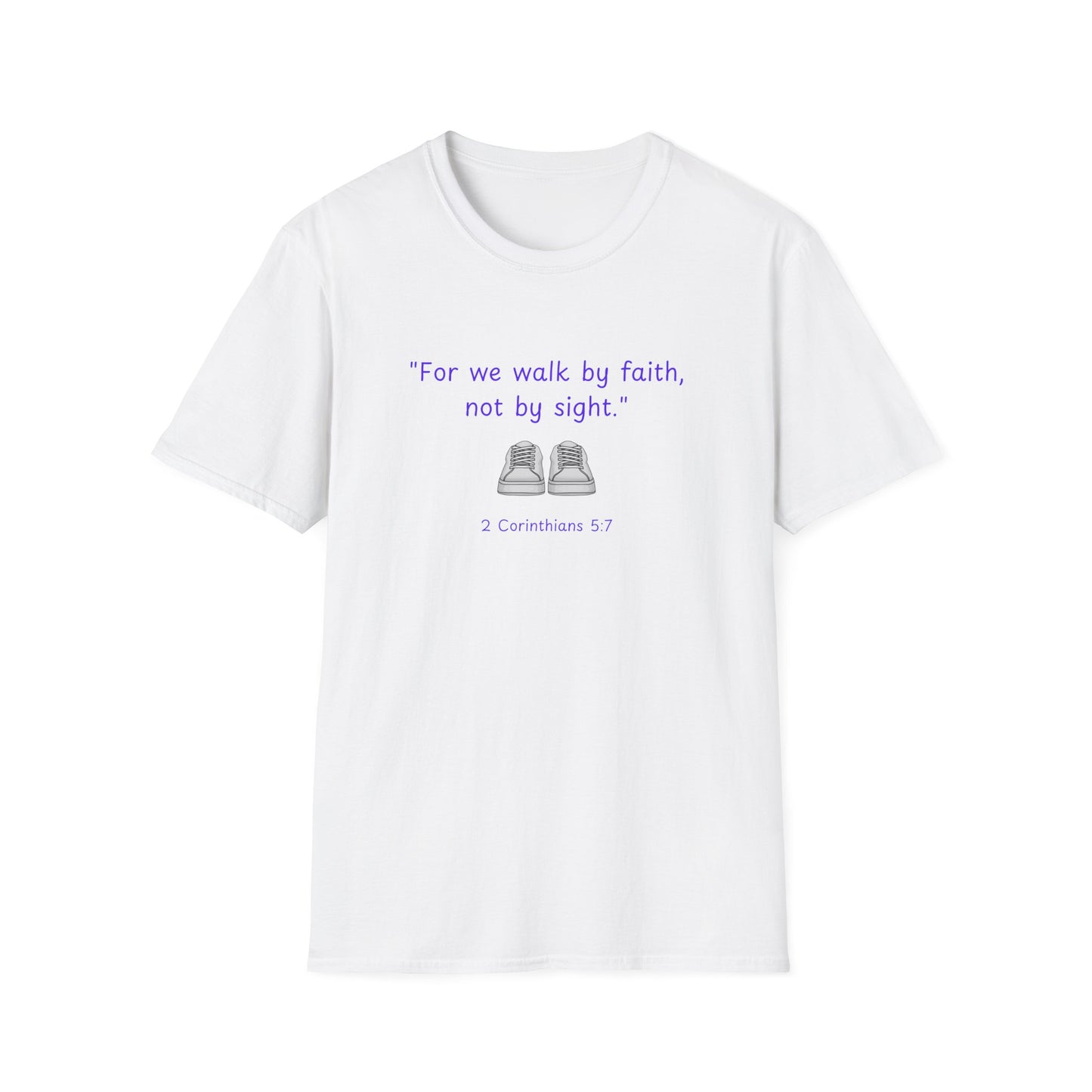 Walk by faith_shoes_Unisex Softstyle T-Shirt