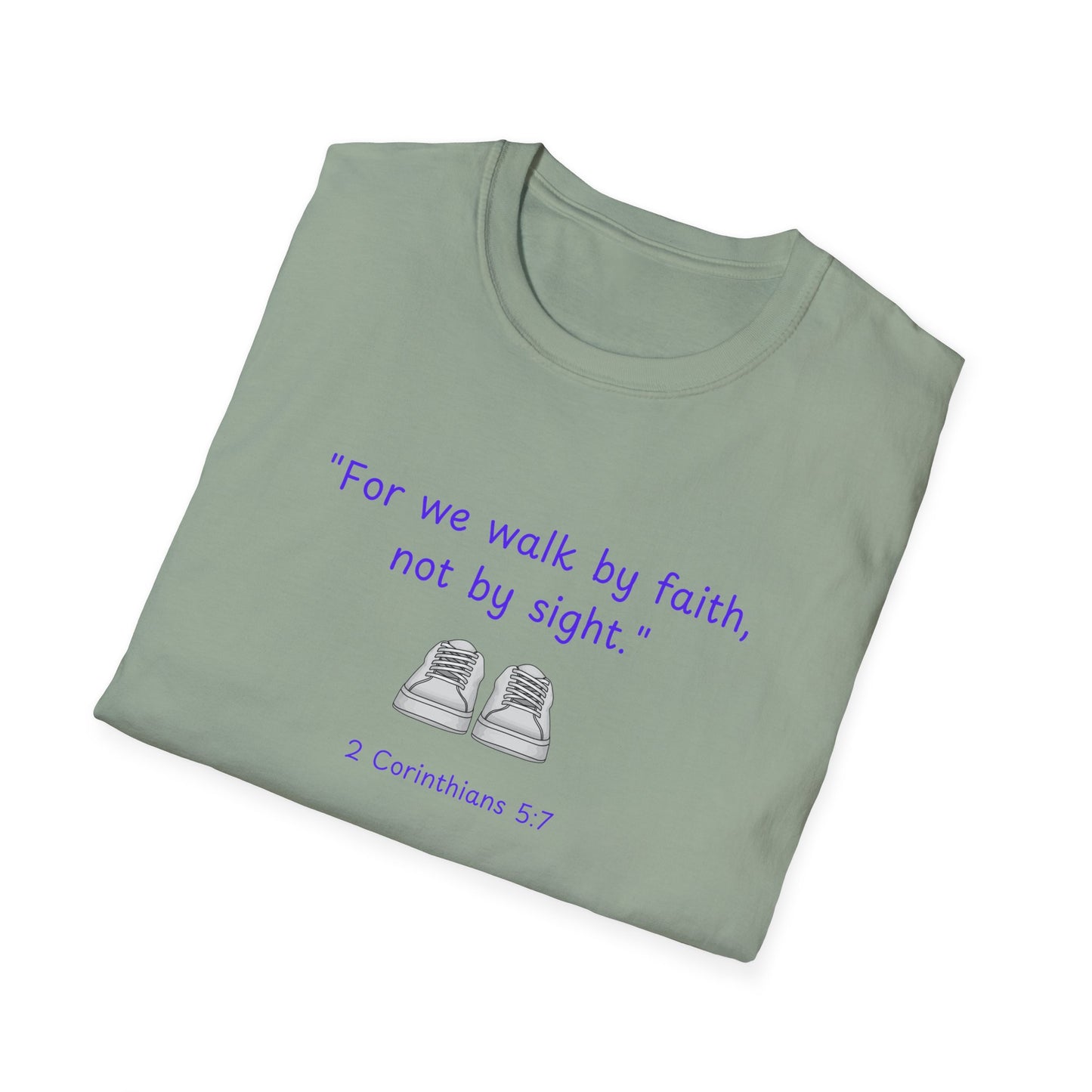 Walk by faith_shoes_Unisex Softstyle T-Shirt
