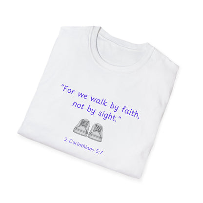 Walk by faith_shoes_Unisex Softstyle T-Shirt