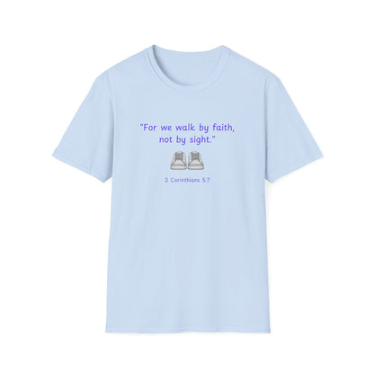 Walk by faith_shoes_Unisex Softstyle T-Shirt