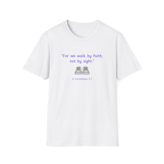 Walk by faith_shoes_Unisex Softstyle T-Shirt