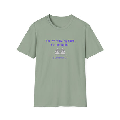 Walk by faith_shoes_Unisex Softstyle T-Shirt