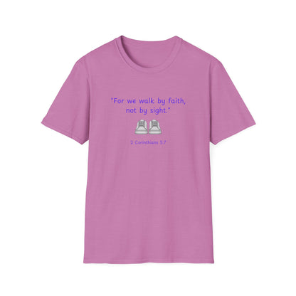Walk by faith_shoes_Unisex Softstyle T-Shirt